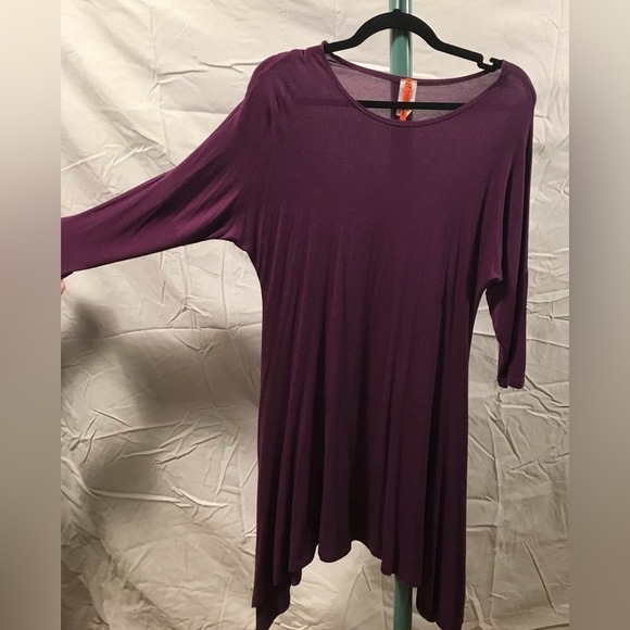 🆕💜NEW BOUTIQUE VERSATILE PURPLE DOLMAN TUNIC DRESS SZ S BY MOA 💜 - Picture 3 of 12